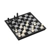 Joc FOXMAG24, 3 in 1, sah, table si dame, dimensiune 30cm, magnetic, alb/negru
