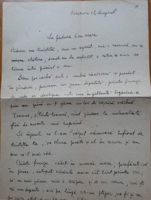 Scrisoare S. Luchian catre Cecilia Vasilescu, transcrisa olograf de Laura Cocea