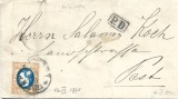 Romania 1870 Scrisoare cu timbru 25 bani Bucuresci to Pest, Stampilat