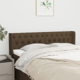 vidaXL Tăblie de pat cu aripioare maro &icirc;nchis 163x16x78/88 cm textil