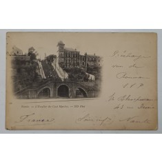 NANTES , L&#039;ESCALIER DES CENTS MARCHES , FOTOGRAFIE PE CARTE POSTALA , CLASICA , DATATA 1901
