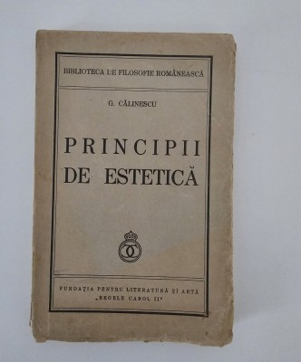 Carte veche 1939 George Calinescu Principii de estetica foto
