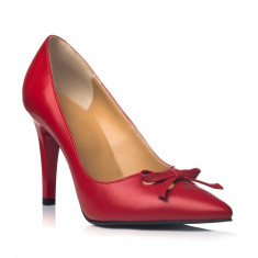 Pantofi piele naturala Lily Rosu - sau Orice Culoare