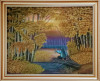 BATRANUL PESCAR, tablou pictat in ulei pe panza, dimensiune cu rama 57x47 cm,, Peisaje, Realism