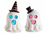 Cumpara ieftin Set 2 figurine Halloween Fantoma teracota multicolora cu led &Oslash; 13,5 cm x 21 H