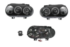 Set faruri tuning VW GOLF 4 (1J) (Hatchback + Combi + CABRIOLET), 08.1997-09.2006, Taiwan, partea stanga+dreapta, cu lumina parcare fibra optica;tip foto