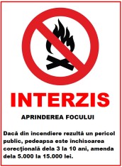 Placuta interzis aprinderea focului foto