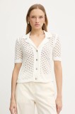 Morgan cardigan din bumbac culoarea bej, light, MLOU