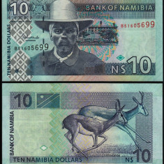 NAMIBIA █ bancnota █ 10 Dollars █ 2001 █ P-4c █ UNC █ necirculata