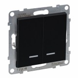 Cumpara ieftin Intrerupator cap scara dublu cu led Legrand Suno negru 721418