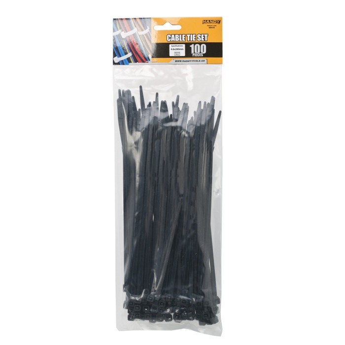 Coliere plastic negru 200x4.6mm 100buc Handy