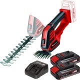 Einhell GE-CG 18/100 Li PXC + Twinpack CB + 4514095 - Masina de tuns gard viu 20 cm + Set 2 acumulatori si incarcator Li-Ion 18 V 2.5 Ah