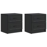 vidaXL Dulap de noapte 2 pcs Negru 43 x 34,5 x 44,5 cm Lemn prelucrat 895678