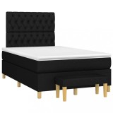 vidaXL Pat box spring cu saltea, negru, 120x190 cm, catifea 3270427