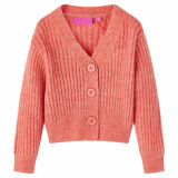Cardigan pentru copii tricotat, roz mediu, 116 GartenMobel Dekor, vidaXL