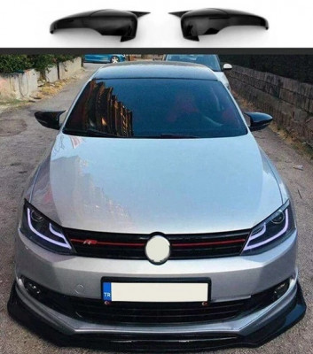 Capace oglinzi tip BATMAN Volkswagen Jetta (2010-2018) negru lucios foto