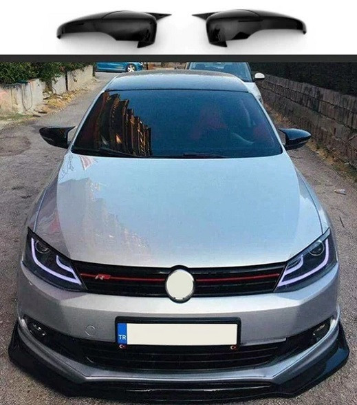 Capace oglinzi tip BATMAN Volkswagen Jetta (2010-2018) negru lucios