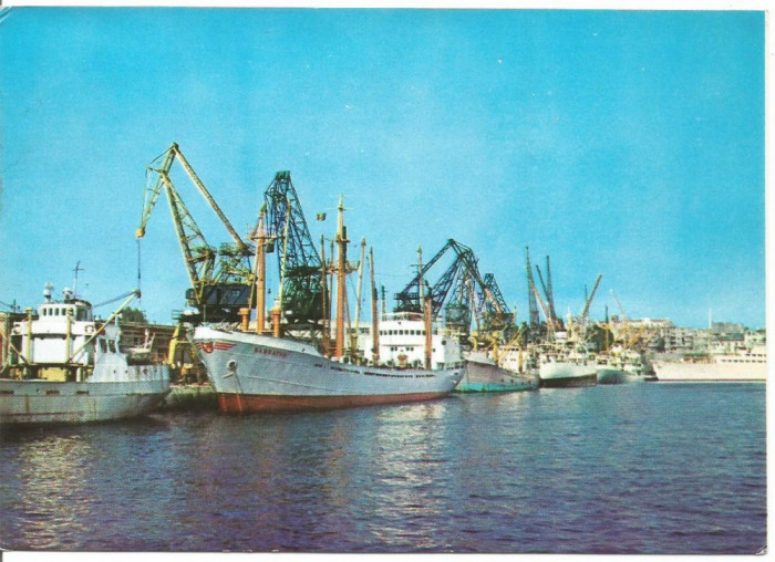 carte postala-CONSTANTA-vedere din port