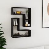 vidaXL Rafturi de perete, 2 bucăți, negru, 50x15x50 cm, PAL