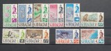 PC105 - Gibraltar 1960 Elisabeta Motive locale, serie MH, incomplet, 10v, Nestampilat