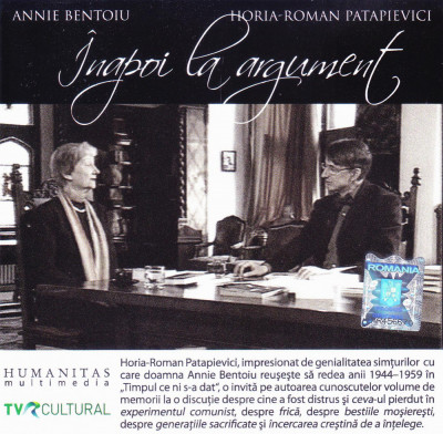 CD: Inapoi la argument - H.R. Patapievici si Annie Bentoiu ( original ) foto