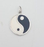 Pandantiv vintage din argint Yin si Yang