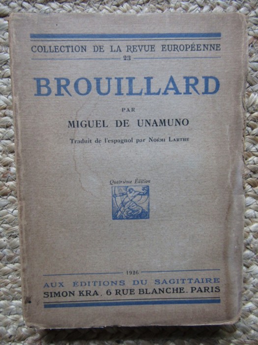 Brouillard - Miguel de Unamuno - trad. Noemi Larthe 1926