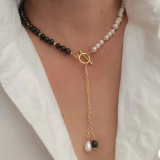 Black &amp; White, colier din perle naturale