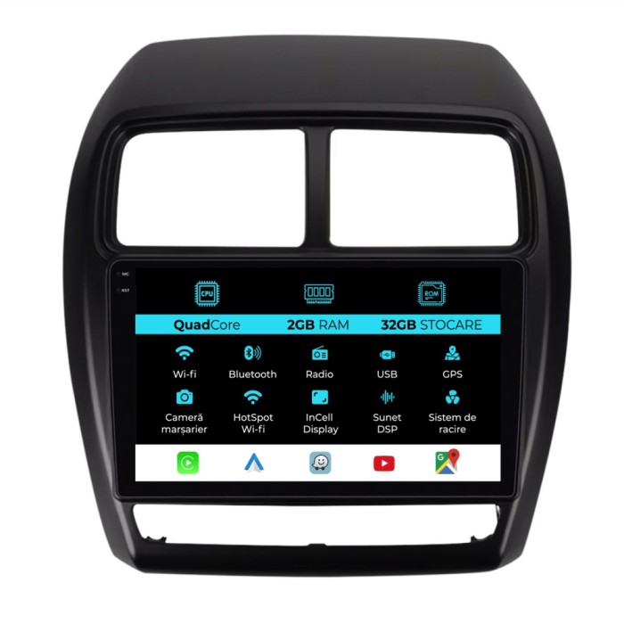 Navigatie Dedicata Mitsubishi ASX (2016 - 2019), 9Inch, 2Gb Ram, 32Gb Stocare, Carplay