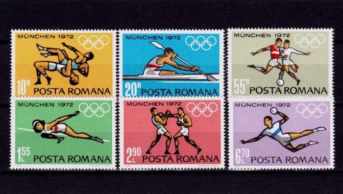 ✅RO 1972 LP 787 ,&quot; Preolimpiada Munchen &#039;72&quot;, serie ,MNH