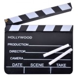 Clapetă Cinematografică, 20x18 cm, Set 3 Bucăți, Creta Inclusă, Oem