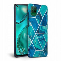 Husa Huawei P40 Lite - Tech-Protect Marble Blue foto