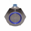 Buton prin Apasare Metalic cu Diametru 25mm elSales ELS-GQ25, Lumina Led Albastra, Tensiune Alimentare 24 V,