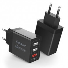 Incarcator Retea Fast Charging ESSAGER 3 Porturi USB 3,0 foto