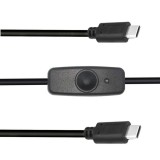 Cablu de incarcare USB type C cu switch ON/OFF T-T 1m Negru, kupaasw3