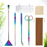 Cumpara ieftin Kit Curatare Acvariu Sofia CONCEPT 5 Piese Otel Inoxidabil Aquascaping Multifunctional Sac Depozitare