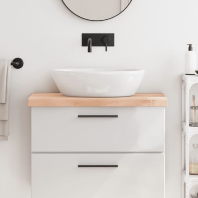 vidaXL Blat de baie, 80x30x(2-6) cm, lemn masiv netratat foto