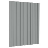 vidaXL Panou de acoperiș 12 pcs Gri 60 x 45 cm Oțel galvanizat 42047102