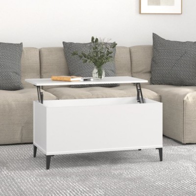 Gossi masuta de cafea, alb, 90x44,5x45 cm, lemn compozit foto