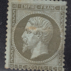 France 1862 Napoleon III 1C Mi.18c dark olive MH AM.411