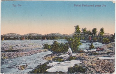 CP Targu Jiu Podul Ferdinand peste Jiu ND(1917) foto