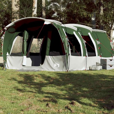 vidaXL Cort de familie tunel pentru 8 persoane, verde, impermeabil 94749 foto