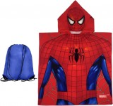 Set de prosop de plaja cu sac de depozitare Amycute, poliester, rosu/albastru, 60 cm