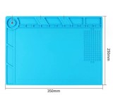 Pad Siliconic Service, 35x25cm, Rezistent Temperatura 500&deg;C, Antistatic, Antiderapant, Cu Locasuri Suruburi si Zone Magnetice