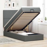 VidaXL Cadru pat otoman cu saltea țesătură gri &icirc;nchis 100x200 cm