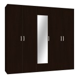 Cumpara ieftin Dulap dormitor cu oglinda Luna Pako World Maro inchis 220x52x200 cm