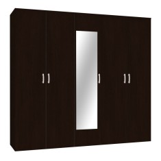 Dulap dormitor cu oglinda Luna Pako World Maro inchis 220x52x200 cm