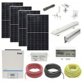 Sistem solar fotovoltaic monofazic ON/OFF-GRID 3KW cu 8 panouri 400W prindere pe acoperis de tigla