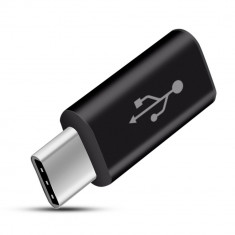 Adaptor Micro USB - USB Type C, Negru foto
