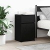 Set 2 Noptiere Gossi Negre, 39x35x65 cm, Lemn Prelucrat, Design Modern, Spatiu Depozitare, Asamblare Usoara